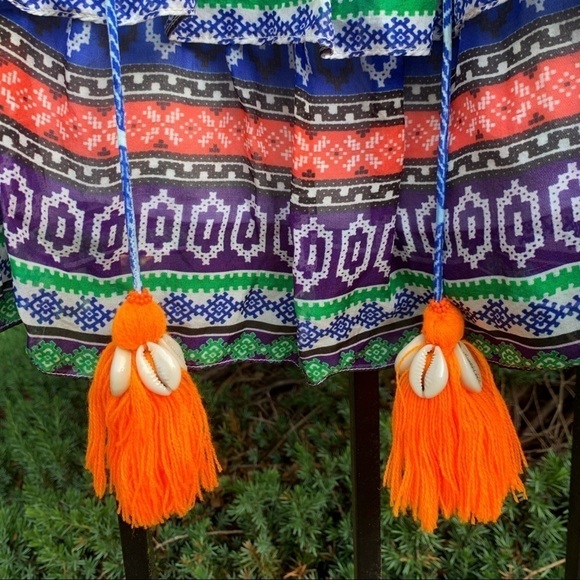 Hemant and Nandita layer mini dress with tassels - Picture 6 of 7